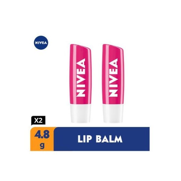 NIVEA Watermelon Shine Lip Balm For Women - 4.8g (Pack Of 2)