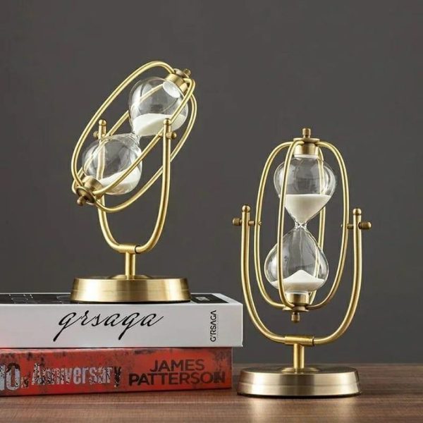 rotatable metallic/sand hourglass