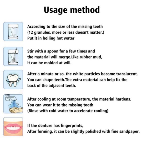 Vivostar Teeth Repair Kit, Moldable False Teeth, With Dental Tools