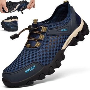 Waanzilish Mens Sneakers Shoes Outdoor Hiking Shoes Non-slip Sports Shoes Breathable Blue