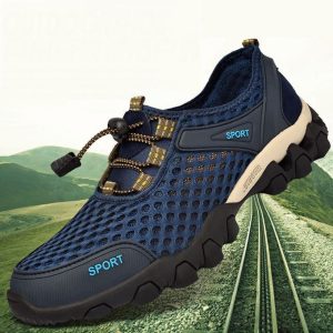 Waanzilish Mens Sneakers Shoes Outdoor Hiking Shoes Non-slip Sports Shoes Breathable Blue