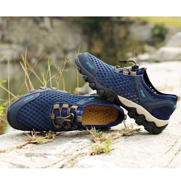 Waanzilish Mens Sneakers Shoes Outdoor Hiking Shoes Non-slip Sports Shoes Breathable Blue