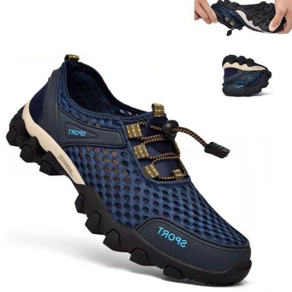 Waanzilish Mens Sneakers Shoes Outdoor Hiking Shoes Non-slip Sports Shoes Breathable Blue