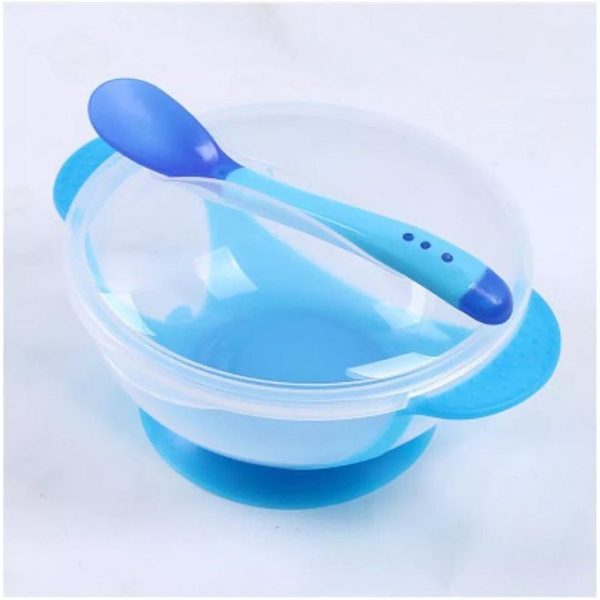 Weaning Suction Bowl. Non-spill With Spoon And Lid