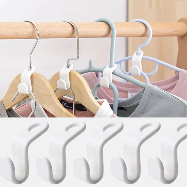 50PCS Stack Hanger Rack Hook Wardrobe Space-saving Coat Hook Organizer