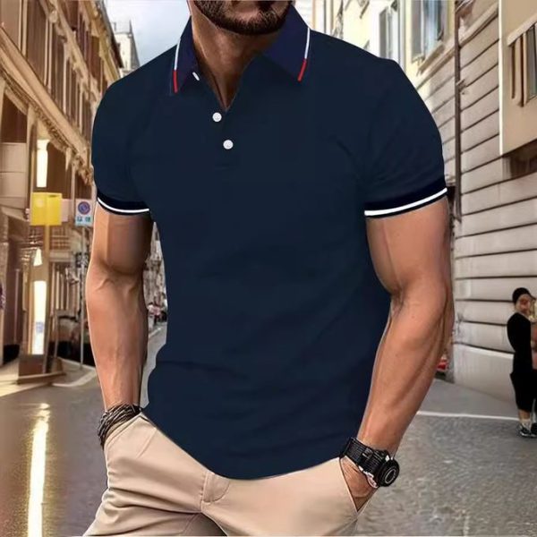 Berrykey Mens Formal Shirts Casual Round Neck Short Sleeved T-shirt Polos