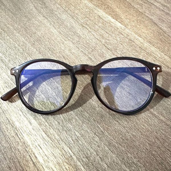 Blue Light Tea Round Frame Clear Lens Anti Bluelight Blocking Glasses Women Men Computer Radiation Eyeglasses Eyewear