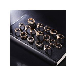 Fashion 15 Pcs Silver Rings Women Bohemian Rings Jewelry