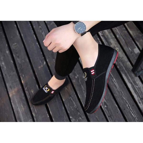 Fashion 【 Black 】 Men's Shoes Mens Sneakers Canvas Trendy Casual Sports Breathable Loafers