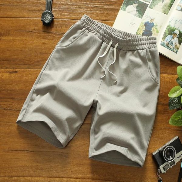 Fashion Men's Summer Beach Pants Men's Casual Running Sports Shorts Men-Grey