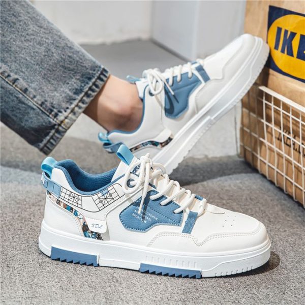 Fashion Versatile Sneakers Men's Board Shoes-whtie