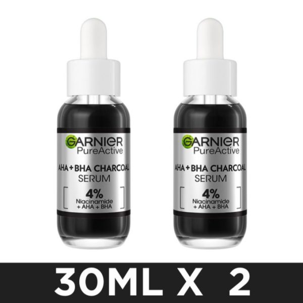 Garnier Charcoal Serum With AHA+BHA 30ml Twin Pack