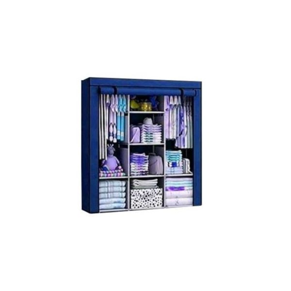 HOMMY 3 Column Portable Wardrobe - Navy Cover