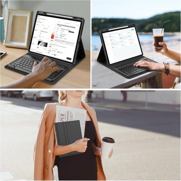 iPad Pro 13 inch Case with Keyboard (M4) 2024, Magnetic Detachable Wireless Bluetooth Keyboard, Slim Folio Protection Cover with Pencil Holder,...