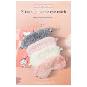 Kezuri Sleep Mask Eye Cover Sleep Eye Mask Blindfold Blackout Eye Mask Cute Plush Simulated Silk Eye Mask