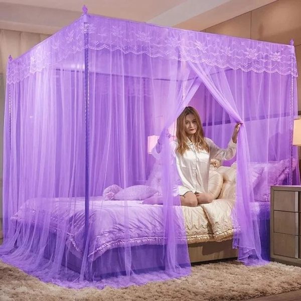 Mosquito Net With Metallic Stand 5 By 6 – Purple