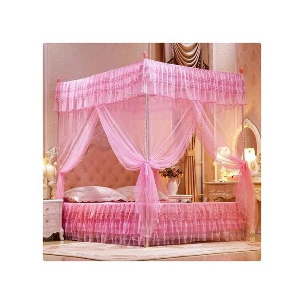 Mosquito Net With Metallic Stand- Pink- 4*6, 5*6, 6*6