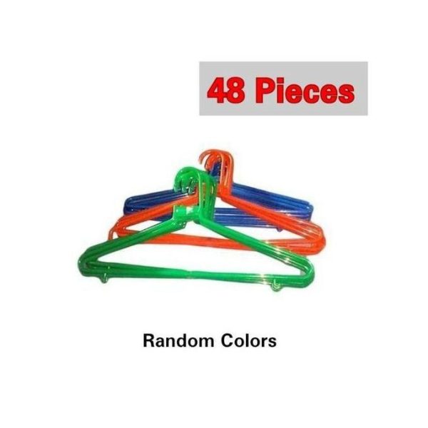 NPL 48Pcs Plastic Normal Clothes Hangers 4 Dozens - Mixed Colors