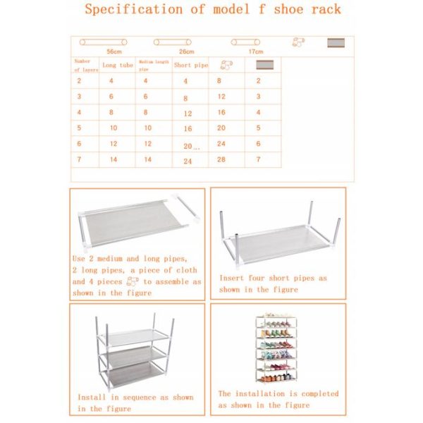 Shoes Rack Closet Storage Assemble Organizer 5-layer