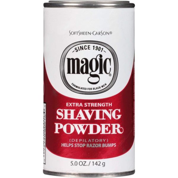 SoftSheen Carson Magic Shaving Powder Extra Strength Helps Stop Razor Bumps.