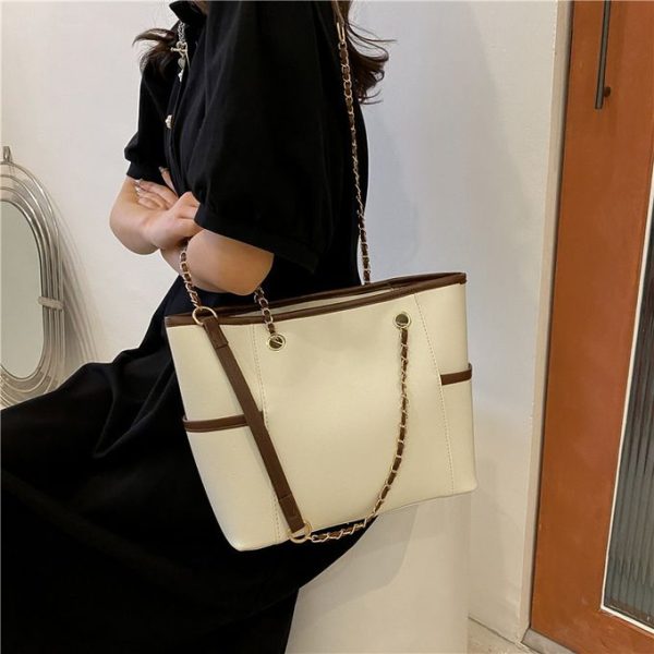 STY Ladies Shoulder Bag Women Handbags Tote Bag Commuter Bag PU Chain Bag