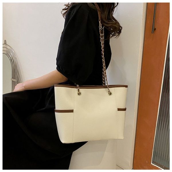 STY Ladies Shoulder Bag Women Handbags Tote Bag Commuter Bag PU Chain Bag