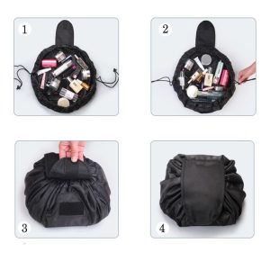 Travel Cosmetic Bag Wash Make Up Bag Storage Bag - Black