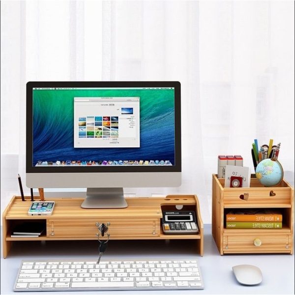 Wooden Storage Rack, Computer Desk Rack, Drawer Storage Rack