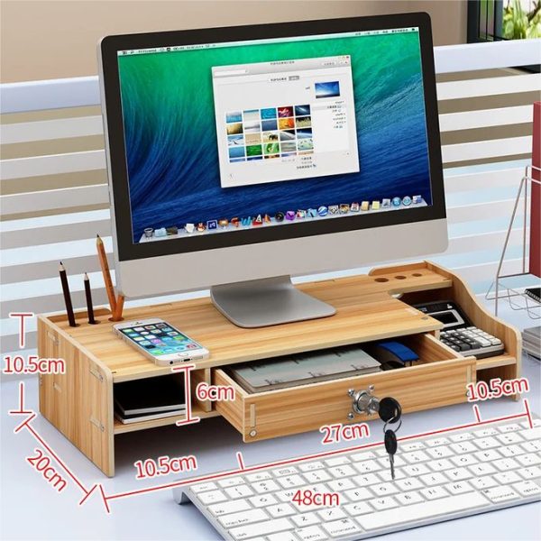 Wooden Storage Rack, Computer Desk Rack, Drawer Storage Rack